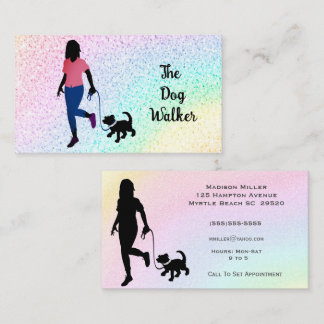 Rainbow Dog Walker/ Pet Sitter Cartão de visita