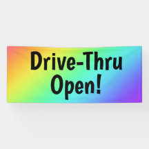 Rainbow Drive-Thru Aberto! Banner comercial