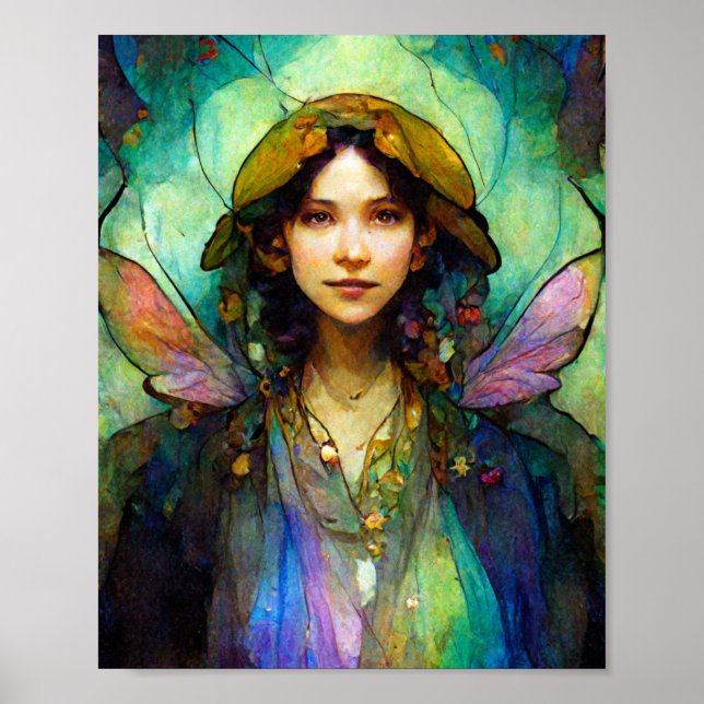 Rainbow Fairy Fantasy Art Poster (Frente)