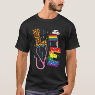 Rainbow Flag Love Nurs RN Scrub Top LGBT Prid