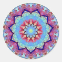 Rainbow Fllower Mandala Pequenos Adesivos Redondos