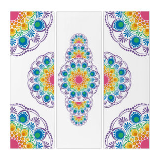 Rainbow Floral Fountain Dot Ornamental Mandala