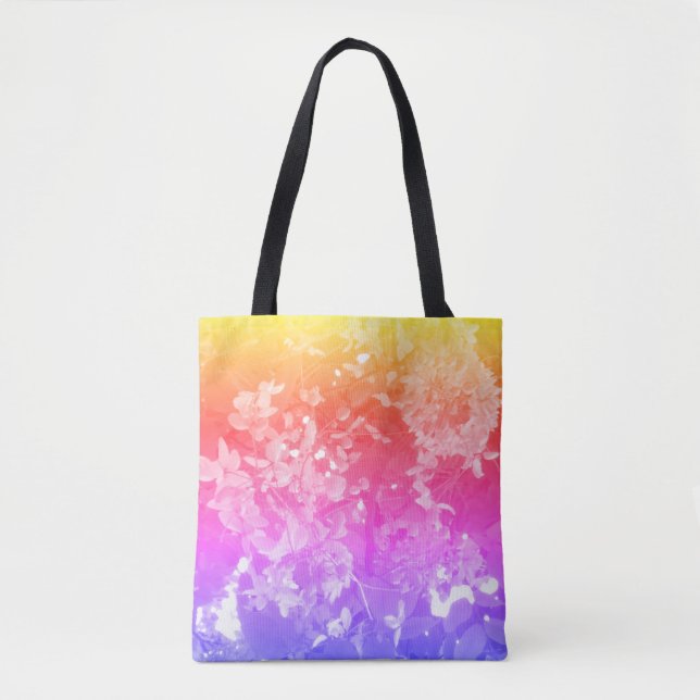 Rainbow Flowers Art Tote Bag (Frente)