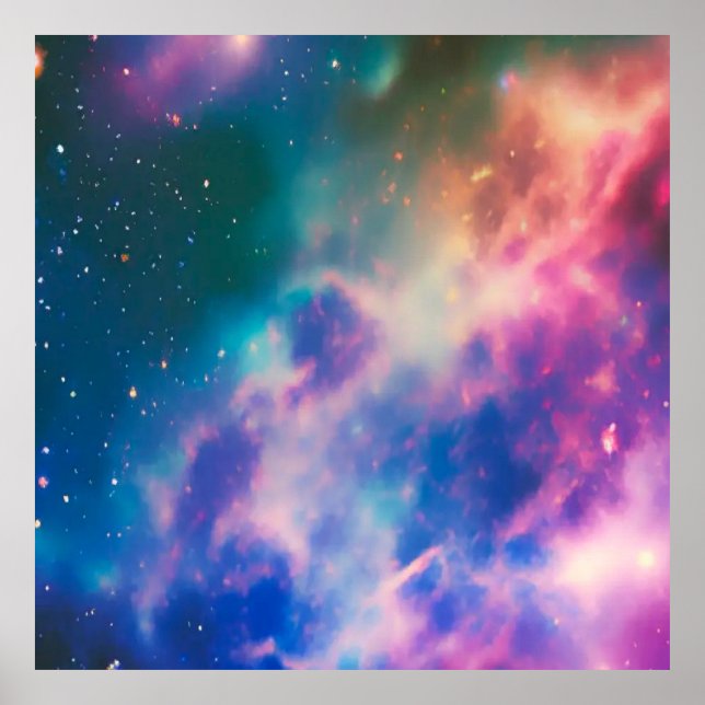 Rainbow Galaxy Blooming Poster (Frente)