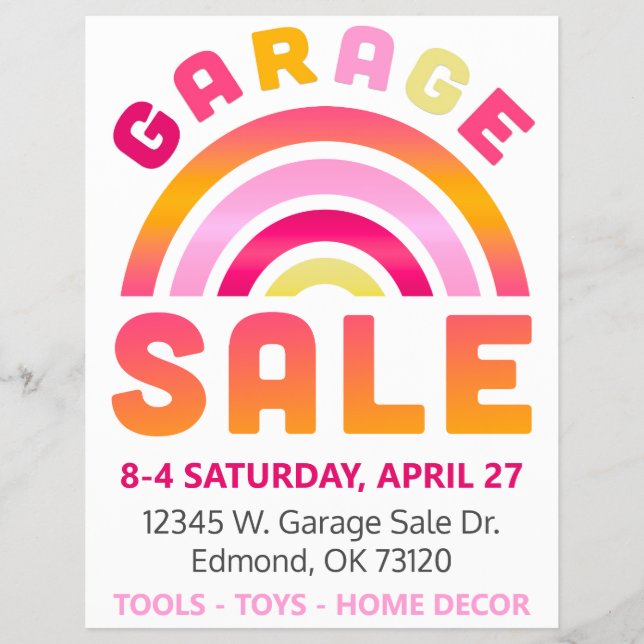 Rainbow Garage Sale Flyer Modelo (Frente)