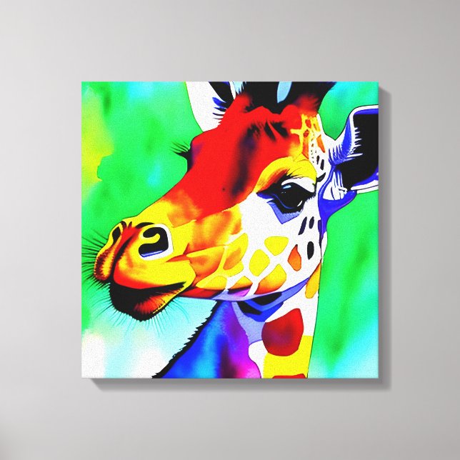 Rainbow Giraffe - Canvas estendida (Frente)