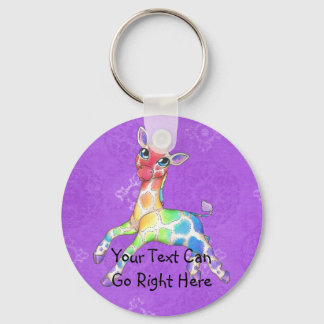 Rainbow Giraffe Chaveiro