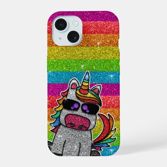 Rainbow Glitter Unicorn Sparkles Dourados LGBT (Verso)