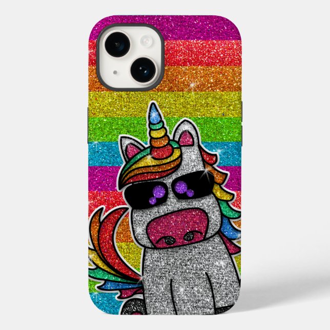 Rainbow Glitter Unicorn Sparkles Dourados LGBT (Verso)