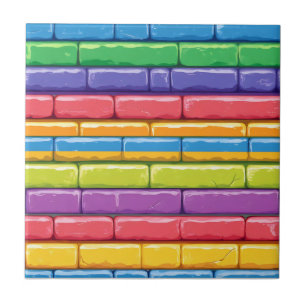 Rainbow Glossy Brick Patterno