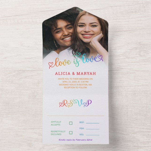 Rainbow Gradient Script Love Is Love (Interno)