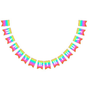 Rainbow Happy Birthday - Bandeja de Bandeiras