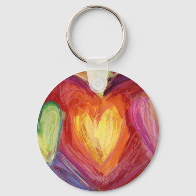 Rainbow Hearts Love Pental Chaveiro Charm (Frente)