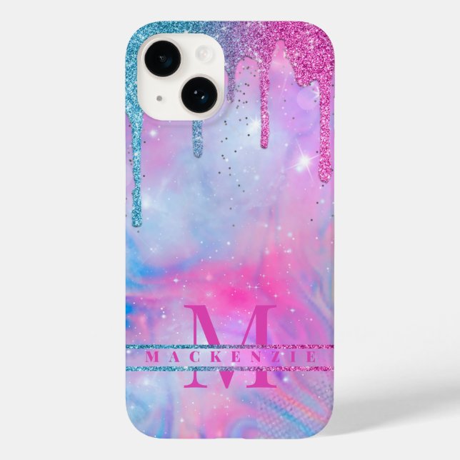 Rainbow holográfico Glitter Drives Unicorn Case-Ma (Verso)