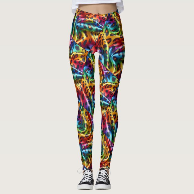 Rainbow Leopard Print Leggings | Psychedelic (Frente)