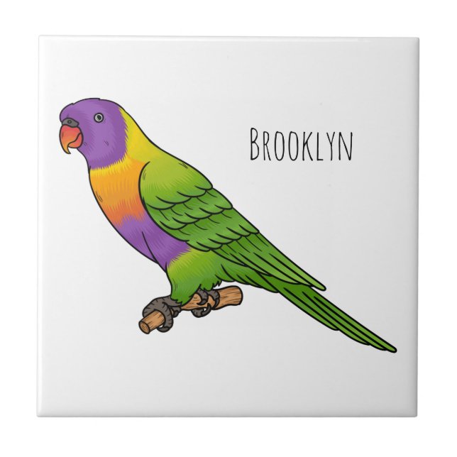 Rainbow lorikeet bird cartoon illustration  (Frente)