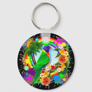 Rainbow Lorikeet Parrot Chaveiro