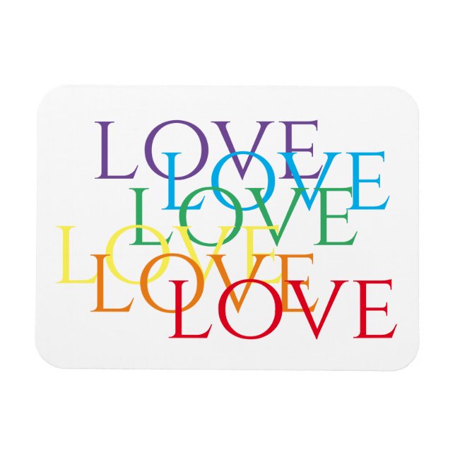 RAINBOW LOVE 3x4, ímã flexível (Horizontal)