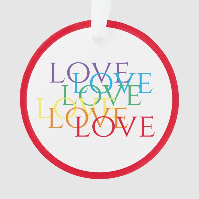 RAINBOW LOVE Apelido Círculo Acrílico Ornamento -  (Frente)