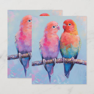 Rainbow Love Birds Scrapbook Paper