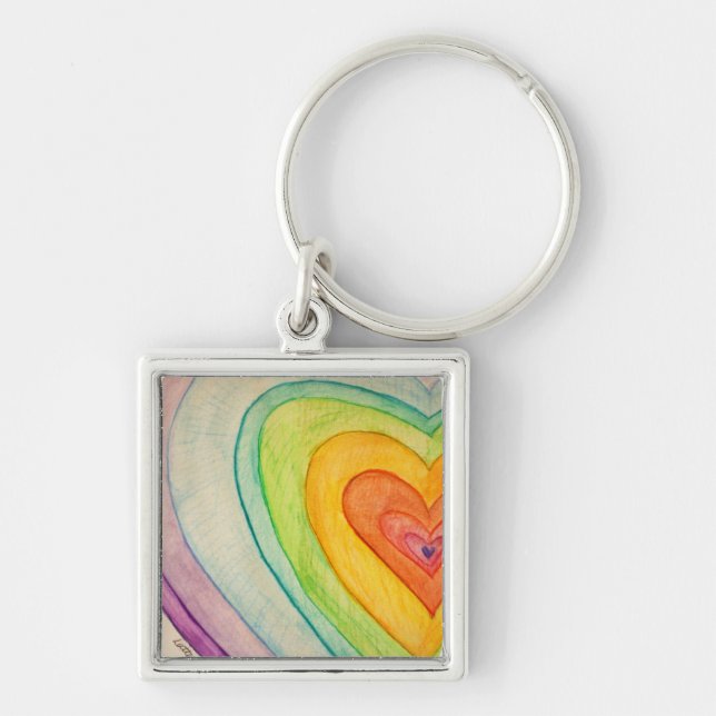 Rainbow Love Copia Arte Chaveiro Inspiracional (Frente)