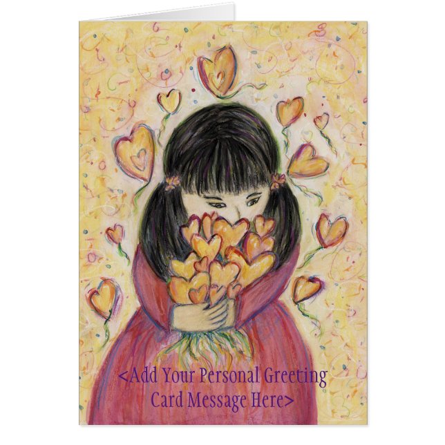 Rainbow Love Hearts Art Saudação Cartões (Frente)