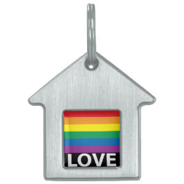 Rainbow Love, Pride, LGBT, Celebrar Pet Tag