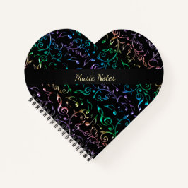 Rainbow Music Notes Personalizado Heart