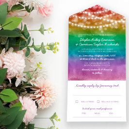 Rainbow Ombre String Luzes Gay Casamento