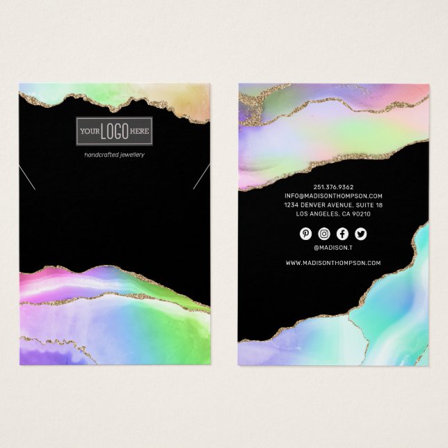 Rainbow Pastel Agate Necklace (Frente & Verso)