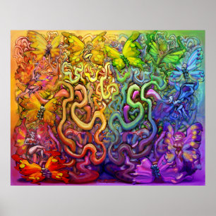 Rainbow Pixies Magic Poster