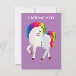 "RAINBOW PONY" CONVITES DE ANIVERSÁRIO PERSONALIZA