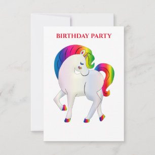 "RAINBOW PONY" CONVITES DE ANIVERSÁRIO PERSONALIZA