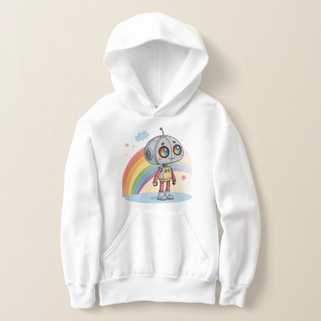 Rainbow Robot Cartoon Character T-Shirt Design (Postura )
