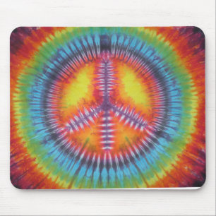 Rainbow Sinal de Paz Tie Dye Mouse Pad
