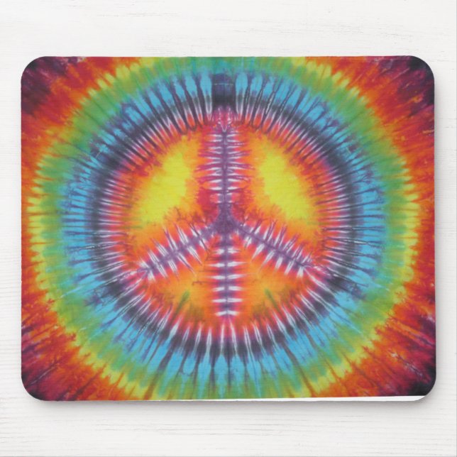 Rainbow Sinal de Paz Tie Dye Mouse Pad (Frente)