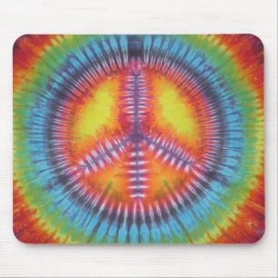 Rainbow Sinal de Paz Tie Dye Mouse Pad