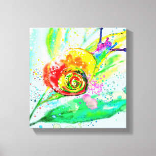 Rainbow Snail Canvas Print - Pintura