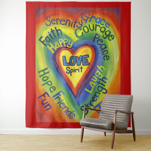 Rainbow Spirit Love Heart Tapeçaria Muralha (In Situ)