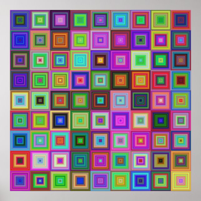 rainbow squares poster (Frente)