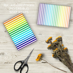 Rainbow Stripes Padrão Artisan Soap Wraps