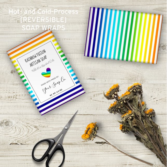 Rainbow Stripes Padrão LGBTQ Artisan Soap Wraps (Criador carregado)
