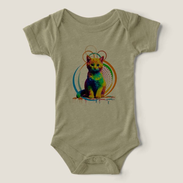 Rainbow Sussurra Um Sonho De Gato Multicolorido (Design frontal)