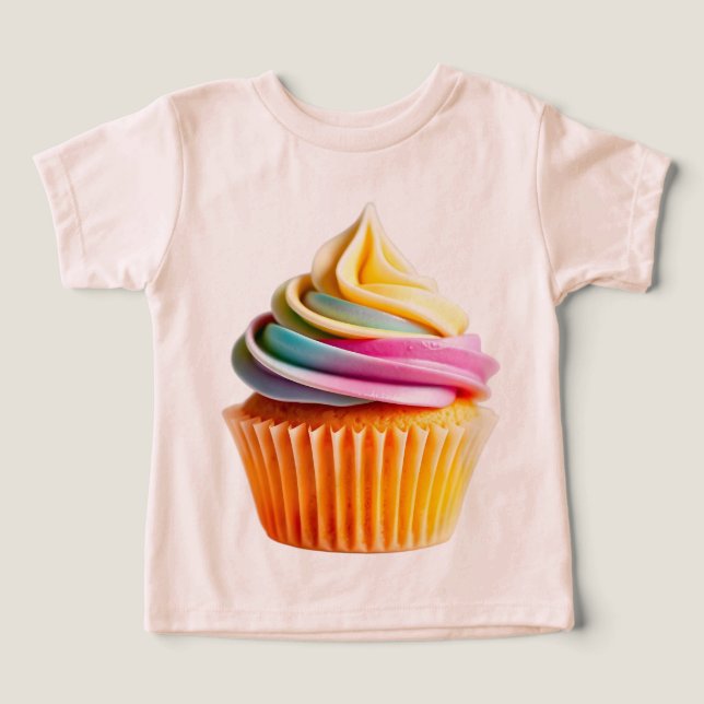 Rainbow Swirl Cupcake with Colorful Wrapper (Design frontal)