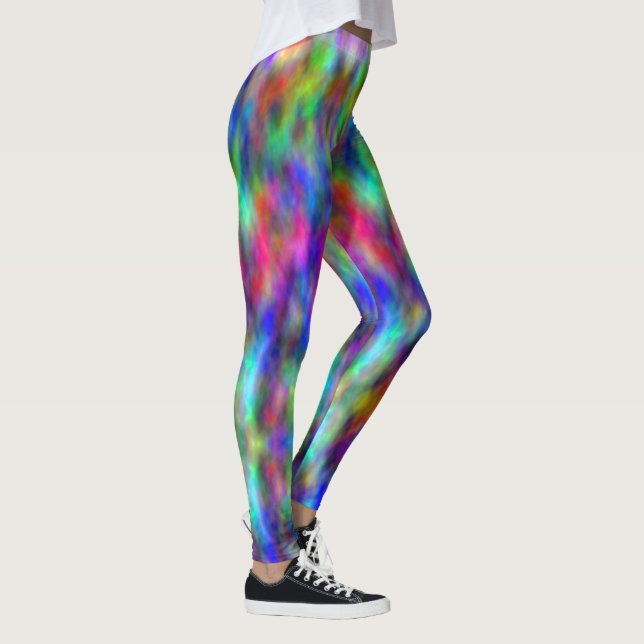 Rainbow Tie Dye Leggings Calças de exercício femin (Direita)