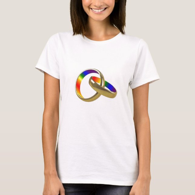 Rainbow toca camiseta feminina (Frente)
