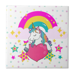 Rainbow Unicorn com estrelas