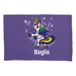 Rainbow Unicorn Flosing com fundo estrelado