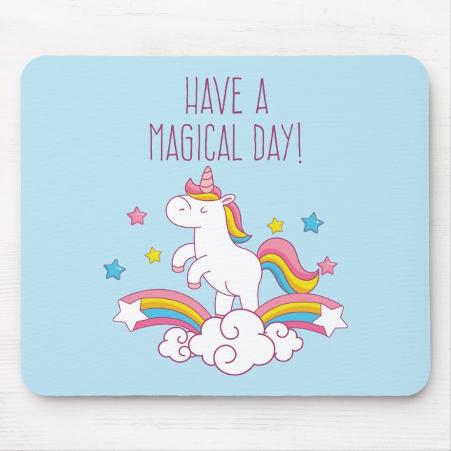 Rainbow Unicorn Mousepad Magical Day (Frente)