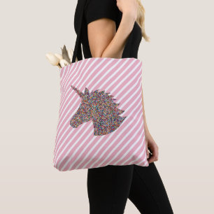 Rainbow Unicorn Silhoukle Tote Bag